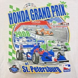 Vintage Honda Racing Shirt Grand Prix Florida Men XL Anvil Tag White Distressed
